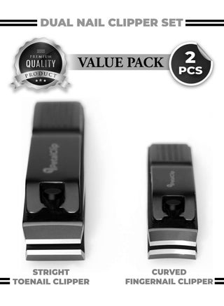 Heavy Duty Nail Cutter and Nail Clippers Set - 2 Pc Sharp Stainless Steel Professional Toenail Clipper Kit for Men and Women - view 2