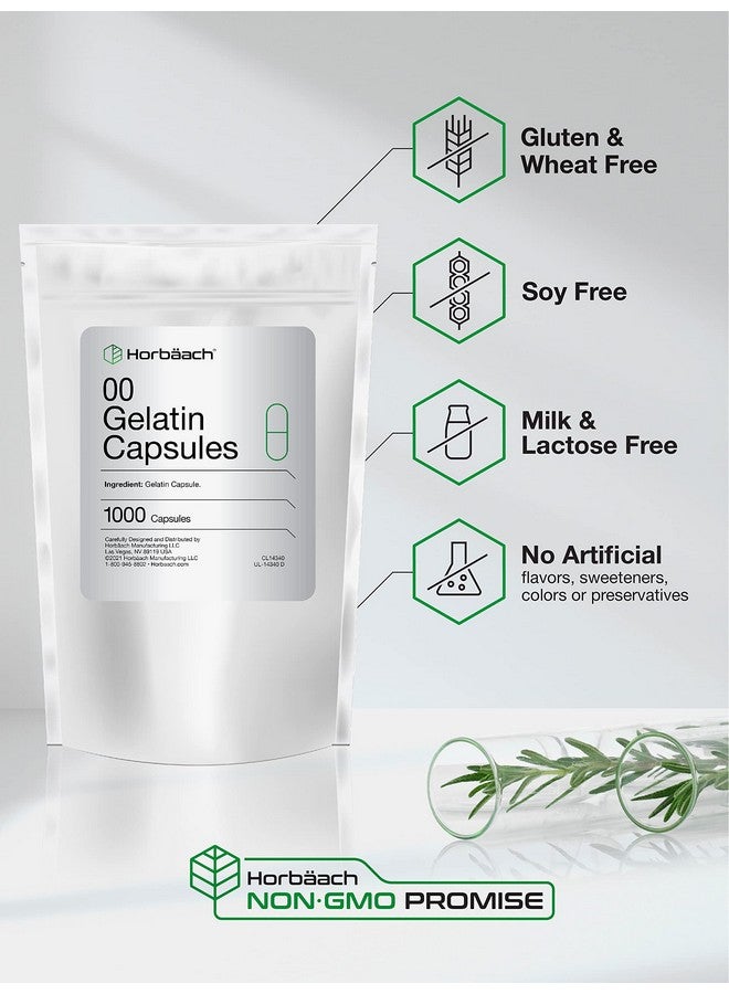 Horbäach Empty Capsules Size 00 | 1000 Clear Gelatin Capsules | Resealable Bag | Non-GMO, Gluten Free | By Horbaach - Image 3