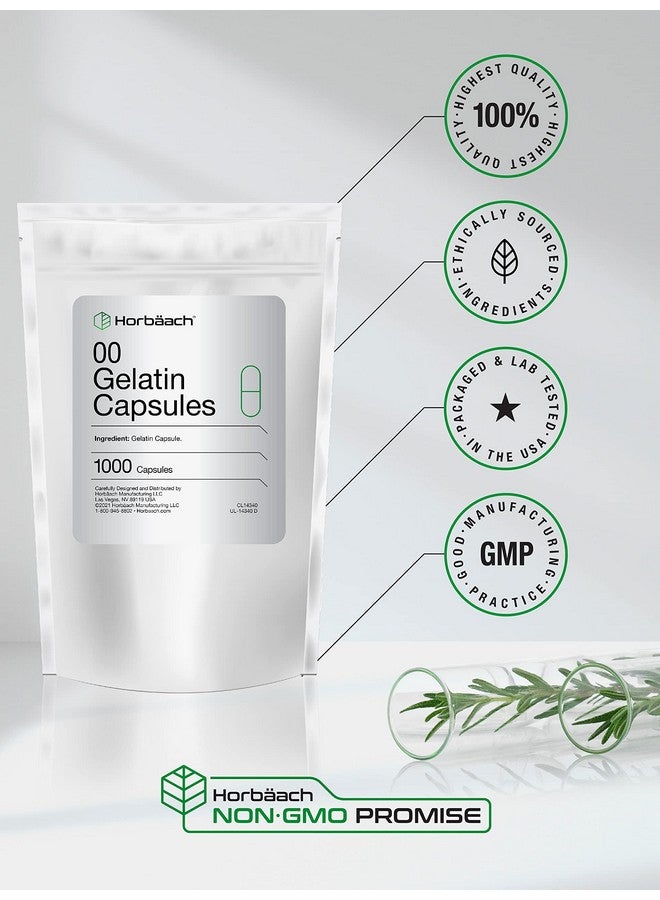 Horbäach Empty Capsules Size 00 | 1000 Clear Gelatin Capsules | Resealable Bag | Non-GMO, Gluten Free | By Horbaach - Image 4