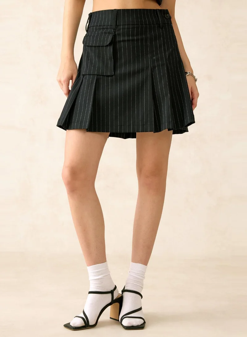 Virgio Viscose Stretch Mini Pleated Skirt