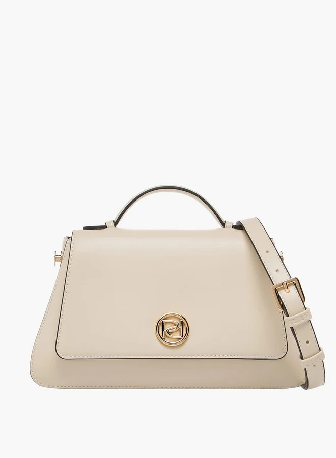 بابريكا Solid Satchel Bag with Button Closure