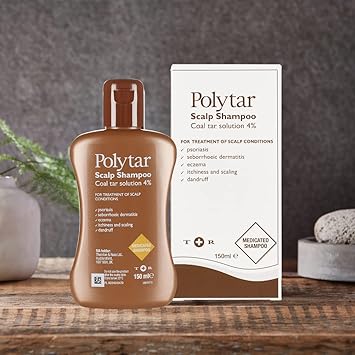 Polytar Scalp Shampoo For Scalp Conditions Reduces Itching Inflammation and Scales Shampoo Treats Psoriasis Seborrhoeic Dermatitis Eczema and Dandruff Contains Coal Tar Solution 1 x 150ml - Image 2