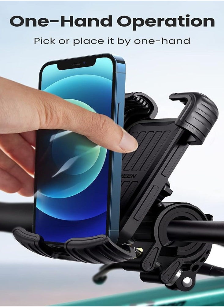 UGREEN ECO - Bike Phone Holder, Bicycle Motorcycle Phone Stand Stainless Mount 360 Rotation-Black - Image 1