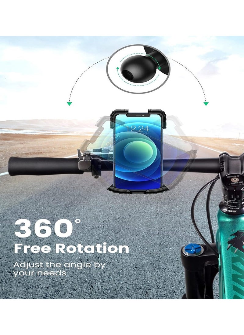 UGREEN ECO - Bike Phone Holder, Bicycle Motorcycle Phone Stand Stainless Mount 360 Rotation-Black - Image 1