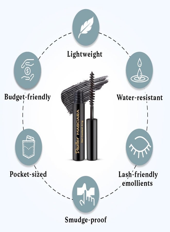 دازلير ماسكارا دازلر، 4.1 غرام - (عبوة من 3)، خفيفة الوزن، اقتصادية، مقاومة للماء، لا تتلطخ، بحجم الجيب، غنية بمرطبات لطيفة على الرموش، نباتية ولم تُختبر على الحيوانات - Image 4