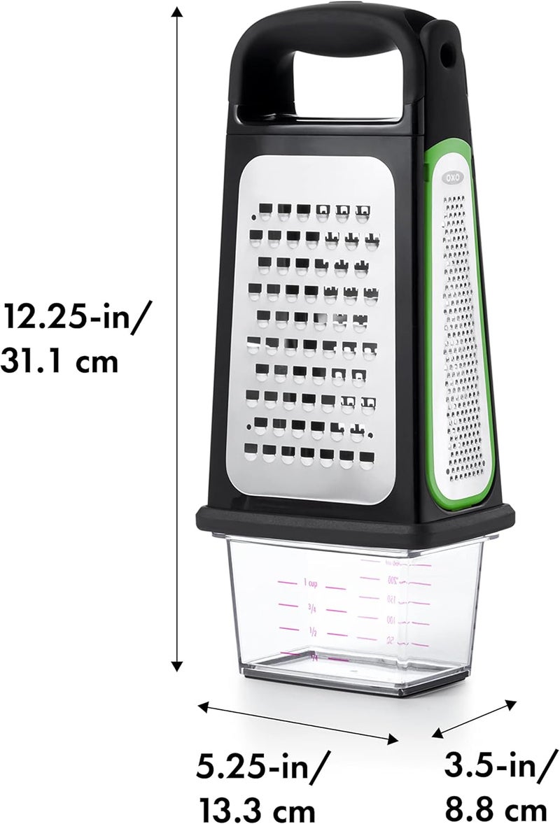 OXO OXO Good Grips Etched Box Grater with Removable Zester 45L x 34W x 12H Steel  - Image 2