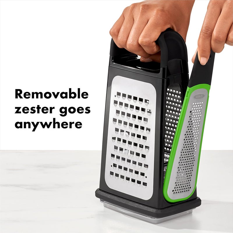 OXO OXO Good Grips Etched Box Grater with Removable Zester 45L x 34W x 12H Steel  - Image 4