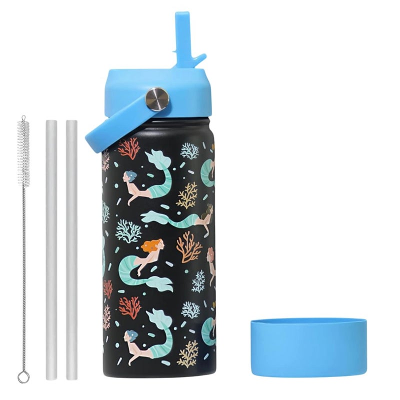 TOM  BELL Insulated Water Bottle for Kids 500ml,Double Wall Water Bottle for School, Sipper Bottle,Hot and Cold, Premium 304 Stainless Steel (Mermaid, 500ml) - Image 1