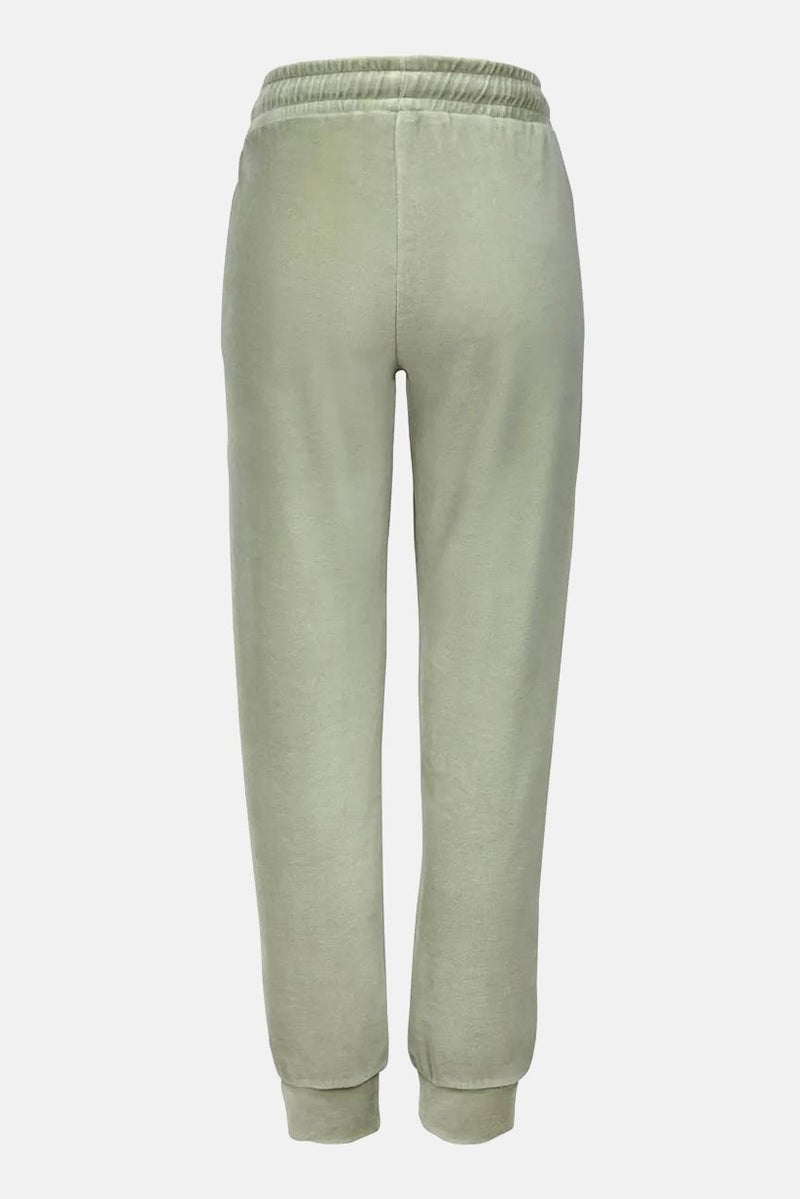 Tchibo Women Drawstring Fleece Pajama, Light Olive - Image 2