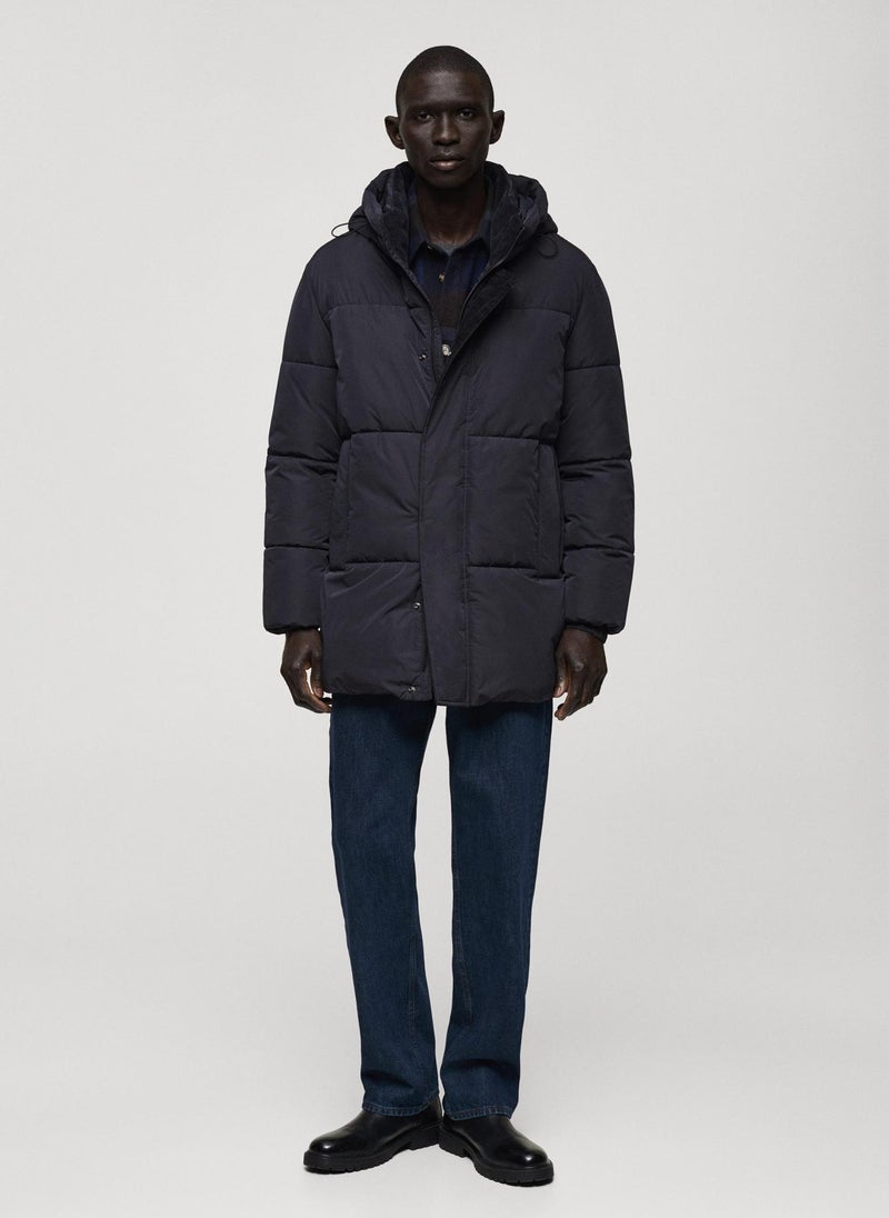Mango Man Water-Repellent Hooded Quilted Jacket  - Image 5