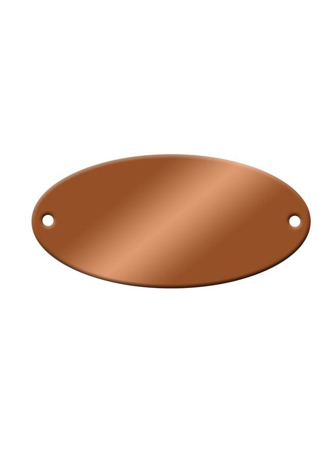 NapTags Stamping Blanks, Oval Copper Tags, 2-9/16" w x 1-3/8" h, Two - 3/16" Holes, 10 Pack - Image 1