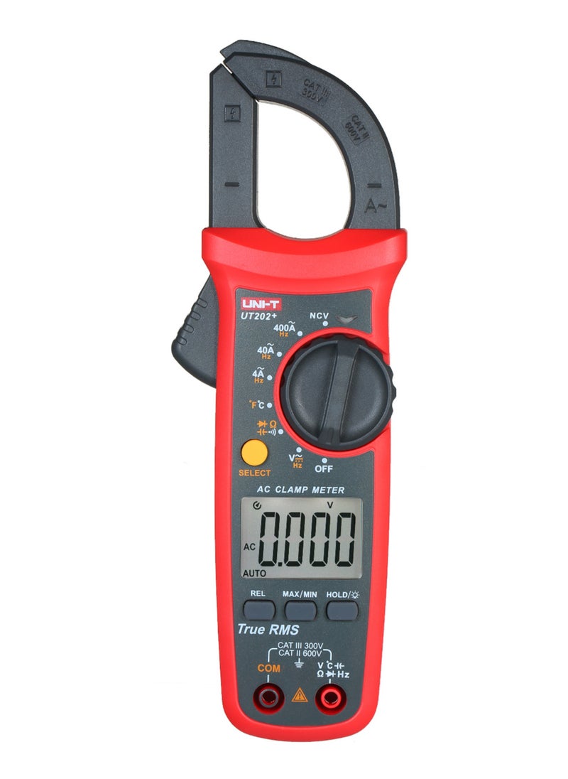 UNI-T - UNI-T UT202+ 4000 Counts Digital Clamp Meter True RMS Multimeter Clamp Ammeter Voltage Meter NCV Test Universal Meter Tester AC Current Clamp Tester - Image 1