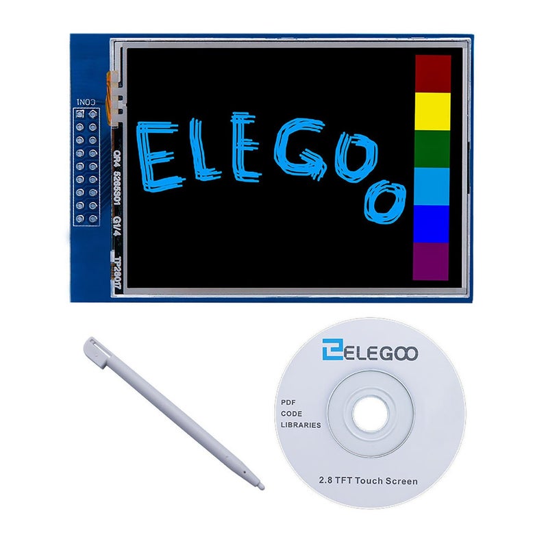 ELEGOO UNO R3 2.8 Inches TFT Touch Screen with SD Card Socket with Technical Data for Arduino UNO R3 R4 - Image 1