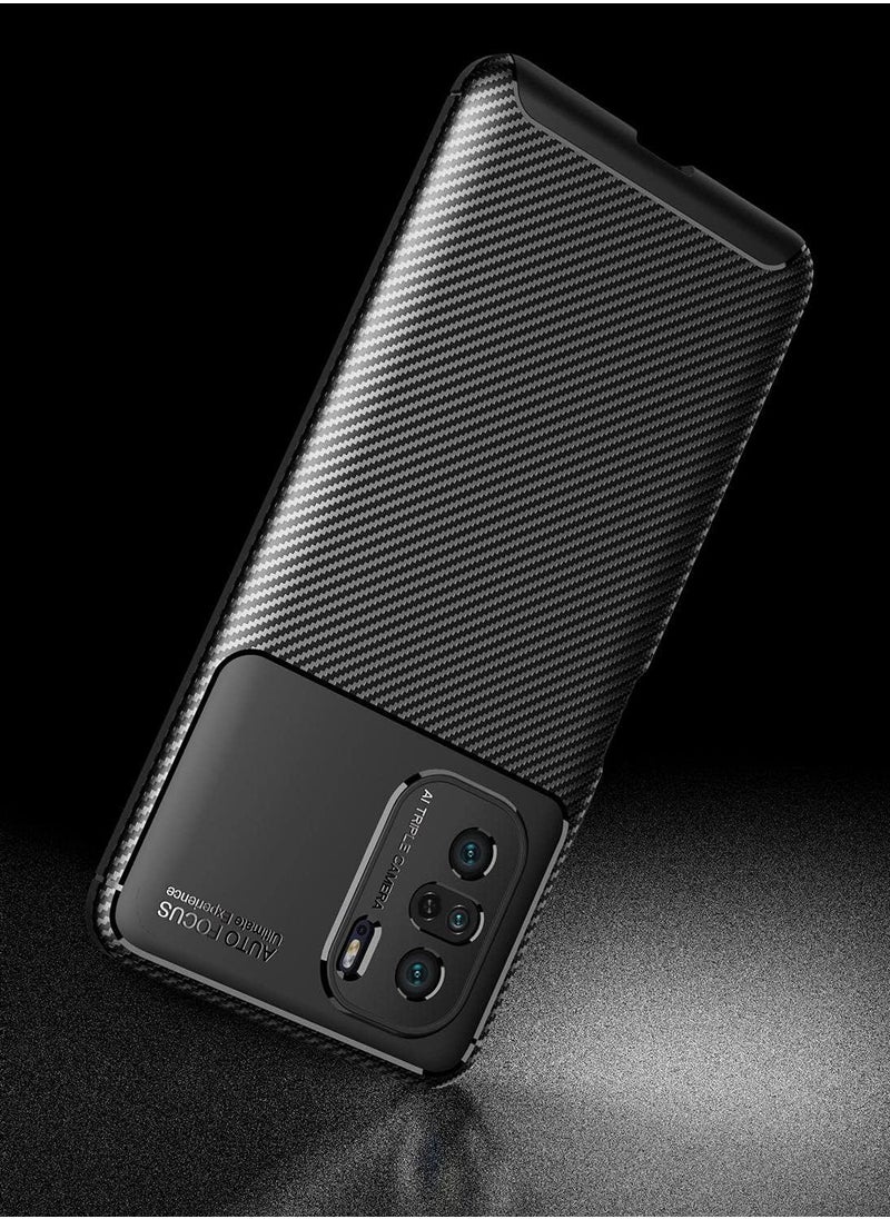 Silicone Case cover shock-resistant Design 1 camera protection compatible with poco f3 (Black)