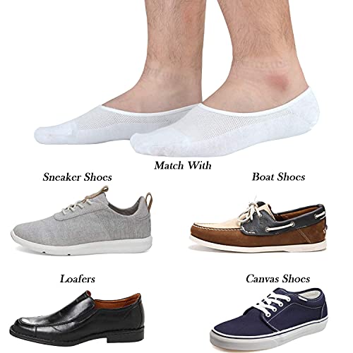 JORMATT 6 Pairs Mens Women Genuine No Show Socks Boys Sneaker Shoes Mesh Knit Low Cut Athletic Cotton Socks Non Slip, Men Shoe size 6-10 - Image 5