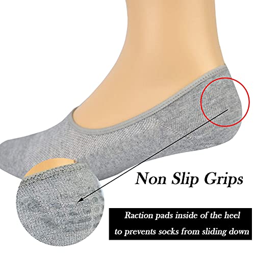 JORMATT 6 Pairs Mens Women Genuine No Show Socks Boys Sneaker Shoes Mesh Knit Low Cut Athletic Cotton Socks Non Slip, Men Shoe size 6-10 - Image 4