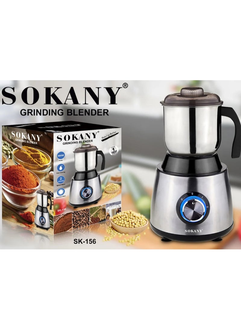 Sokany Stainless Steel Large Grinder 500W SK-156, Electric Grinder with 2 Gears for Coffee, Spices, Seeds and Hazelnuts - Image 1