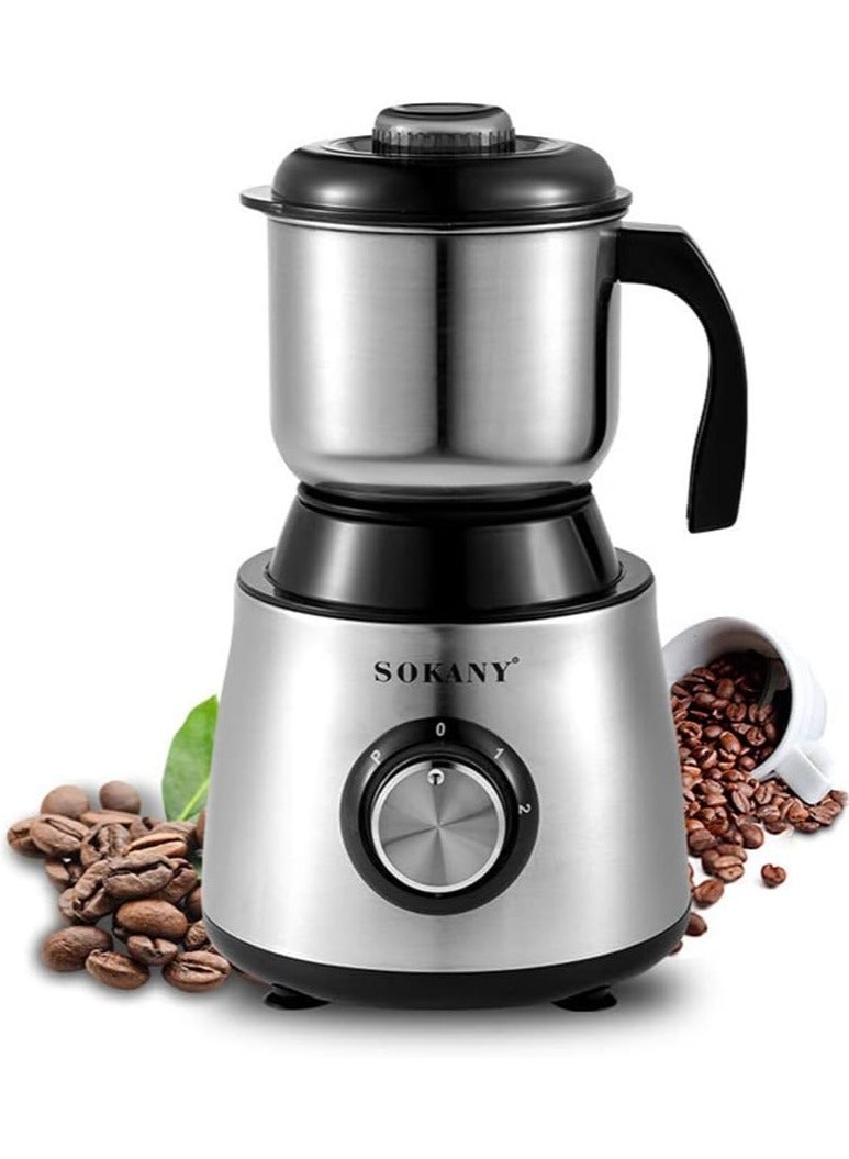 Sokany Stainless Steel Large Grinder 500W SK-156, Electric Grinder with 2 Gears for Coffee, Spices, Seeds and Hazelnuts - Image 4