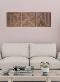 Home Gallery Geometric Wood Wall Art - Set Of 3 Modern Panel Each 40X40  - Image 3