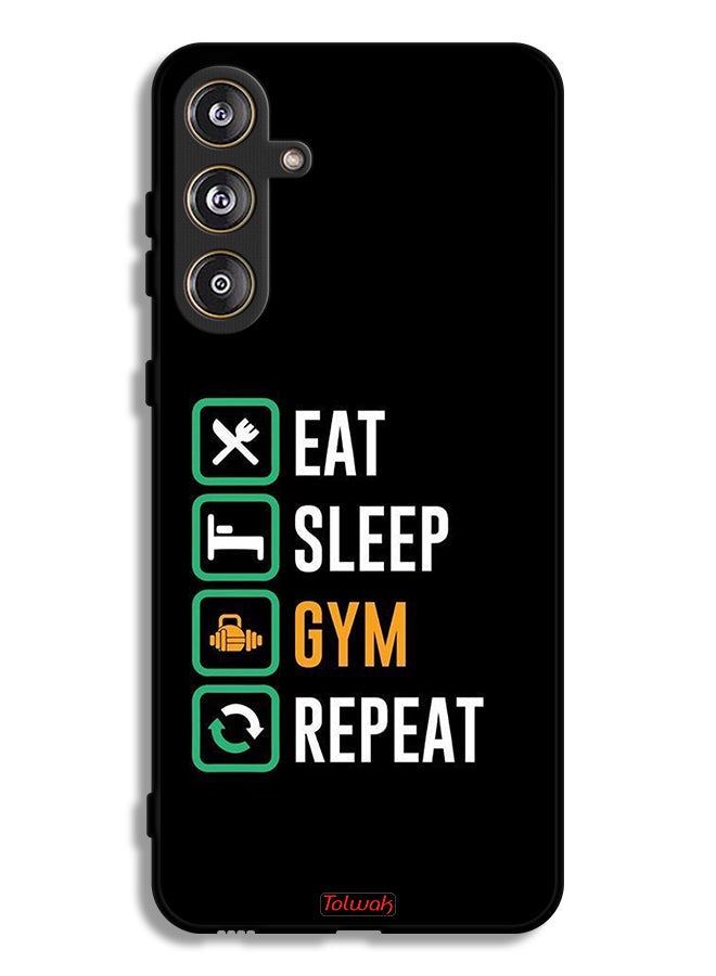 Tolwak Samsung Galaxy M55 5G Protective Case Cover Eat Sleep Gym Repeat - Image 1