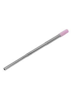 Thoraya Collapsible Stainless Steel Drinking Straw Reusable Metal Straw with Cleaning Brush for Travel Work Purple  - Image 2