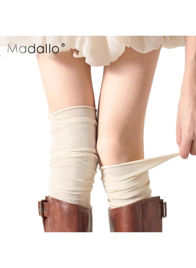 Madallo 2 Pairs Of Over-The-Knee Long Socks For Women, Leg Slimming Knee-High Pile Socks For Autumn And Winter - Image 2