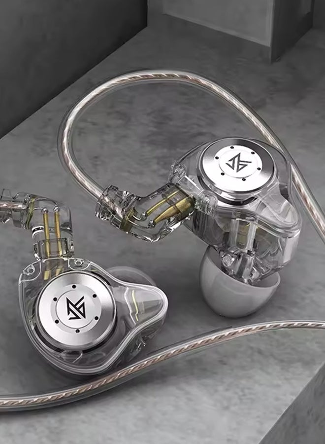 KZ EDX PRO Earphones, KZ in Ear Monitors, HiFi Gaming Earbuds with New 1DD 10mm Dynamic Driver, Bass Sound Wired Earbuds, IEM Earbuds with Detachable Cable for Music Gaming Video (Clear, with mic) - Image 3