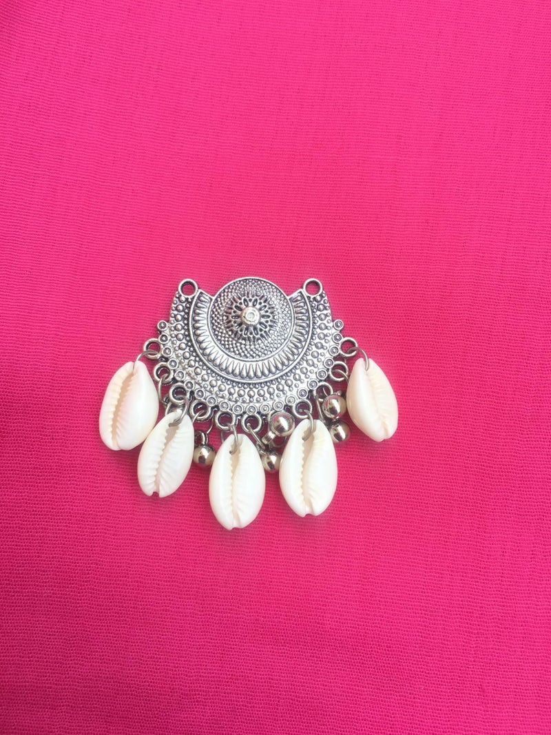 DaSync SYNC offwhite shell long buttons for kurtis silver oxidised buttons latkan clothes beads kurta pearl hanging women girl imitation long latkan sewing dress lehenga tassel decoration fringe fancy stylish diy craft - Image 4