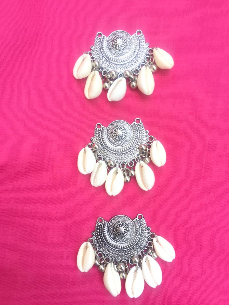 DaSync SYNC offwhite shell long buttons for kurtis silver oxidised buttons latkan clothes beads kurta pearl hanging women girl imitation long latkan sewing dress lehenga tassel decoration fringe fancy stylish diy craft - Image 5
