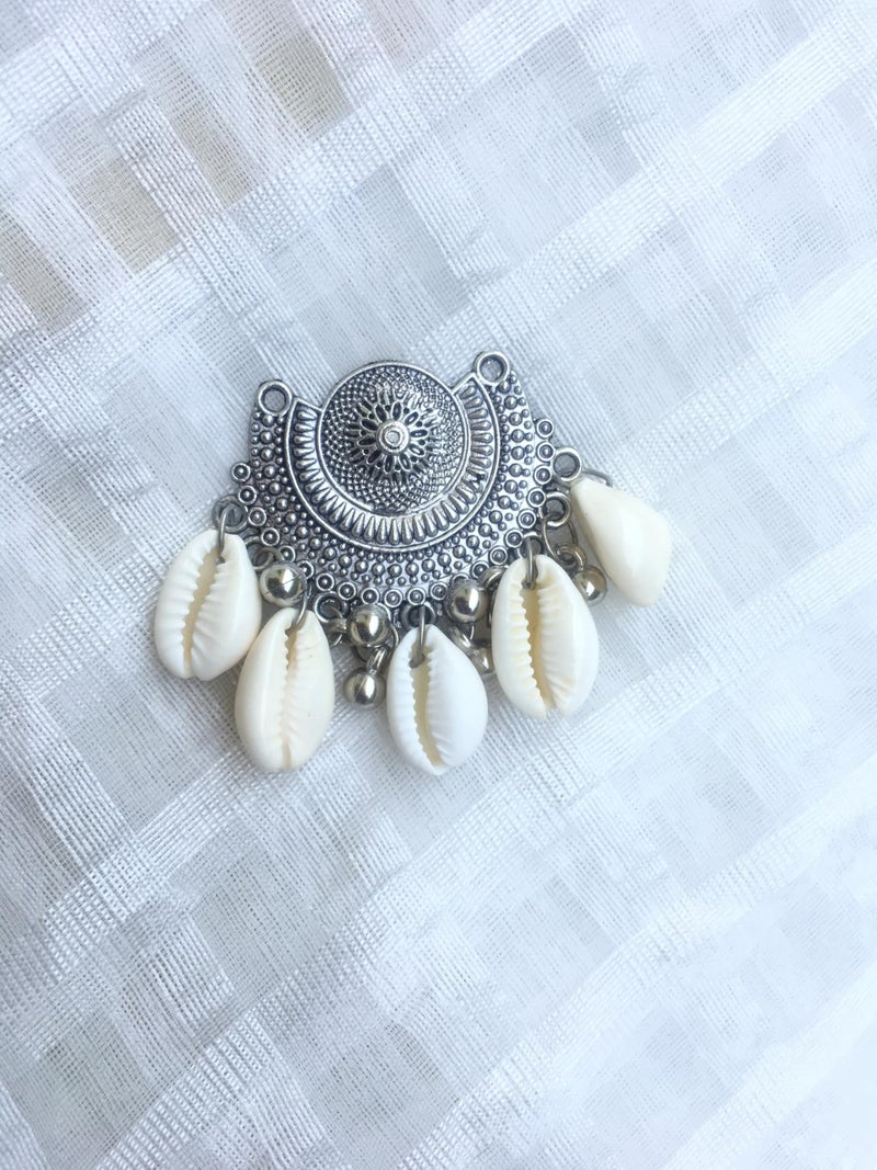 DaSync SYNC offwhite shell long buttons for kurtis silver oxidised buttons latkan clothes beads kurta pearl hanging women girl imitation long latkan sewing dress lehenga tassel decoration fringe fancy stylish diy craft - Image 3