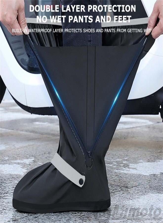 mjmoto High Tube Motorcycle Rain Shoe Covers Creative Waterproof Reusable Motorcycle Cycling Bike Rain Boot Rainproof Shoes Cover (X-Large) - Image 5