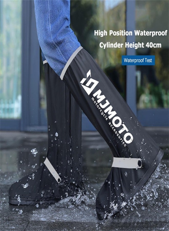mjmoto High Tube Motorcycle Rain Shoe Covers Creative Waterproof Reusable Motorcycle Cycling Bike Rain Boot Rainproof Shoes Cover (X-Large) - Image 3
