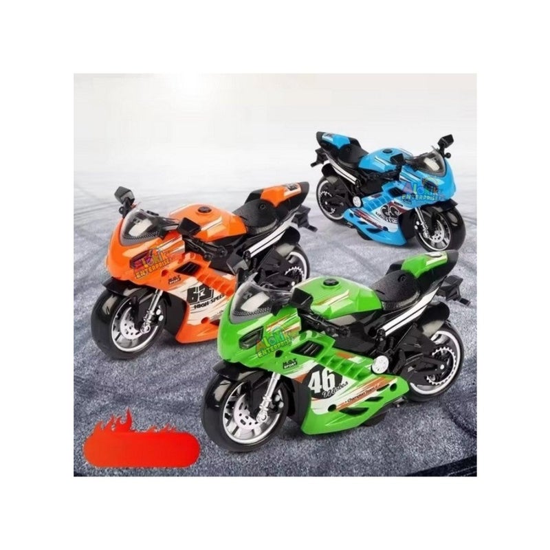 Alokik Enterprise Motorcycle Toy Pull Back Motorcycle Toys, Tiny Gift With Music Lighting, Latte Motorcycles Toy For Boys Best Birthday Gift?Pack Of 1?, Assorted - Image 4
