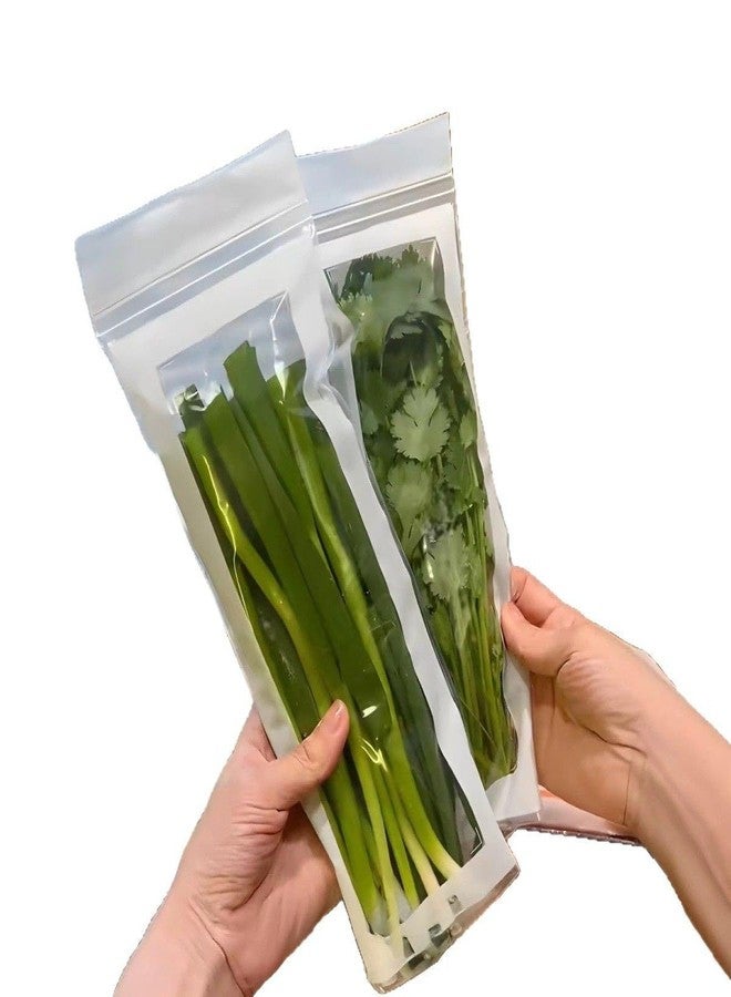 SUNBEET 15 Pcs Ziplock Plastic Bag Food Storage Bag, Plastic Zip Lock Reusable Slider Zipper Food Vegetable Storage Bags Re Usable,Washable, Transparent Gusset Bag - Image 1
