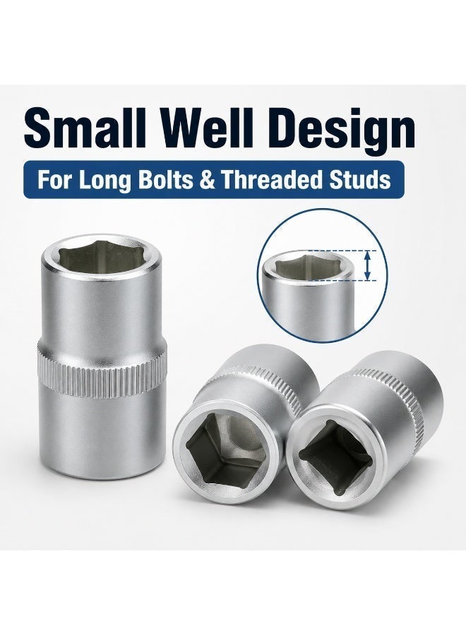 13mm Small 6 Point Metric Socket, 1/2 Inch Square Drive Chrome Vanadium Steel Socket Wrench for Ratchet, Breaker Bar, Automotive Repair and Workshop Use - Image 5
