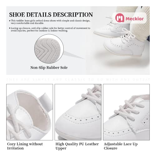 Meckior Infant Baby Boys Girls Classic PU Leather Wedding Loafers Brogue Toddler Oxford Dress Shoes First Steps Walking Flat Lazy Crib Shoe - Image 4