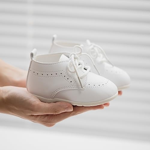 Meckior Infant Baby Boys Girls Classic PU Leather Wedding Loafers Brogue Toddler Oxford Dress Shoes First Steps Walking Flat Lazy Crib Shoe - Image 5