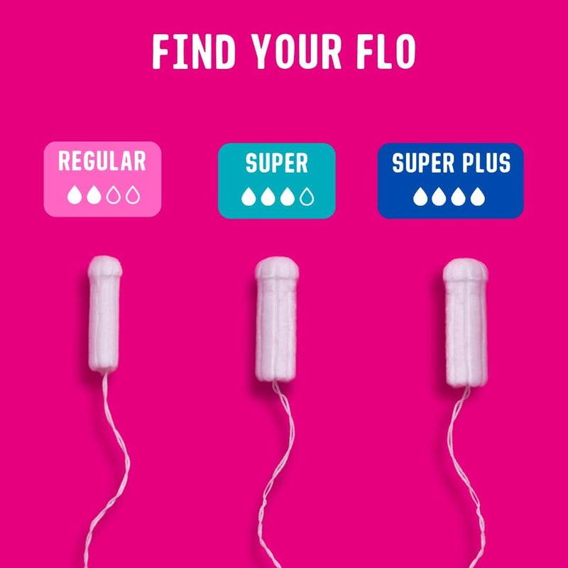 FLO عبوة مجموعة فلو من السدادات القطنية العضوية غير القابلة للتطبيق ماصّة ناعمة 8 عادية 8 سوبر 16 قطعة - Image 5