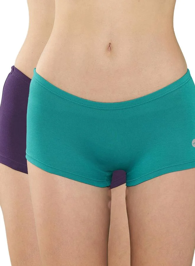 ليدينغ ليدي Leading Lady Pack of 2  - Solid Cotton Boyshorts