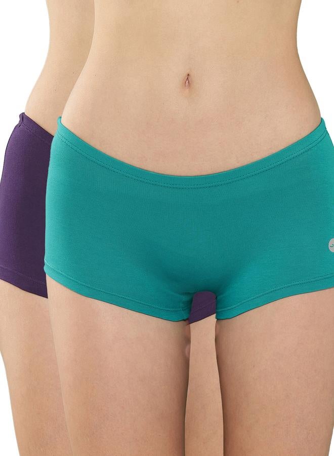 Leading Lady Pack of 2  - Solid Cotton Boyshorts - Image 1