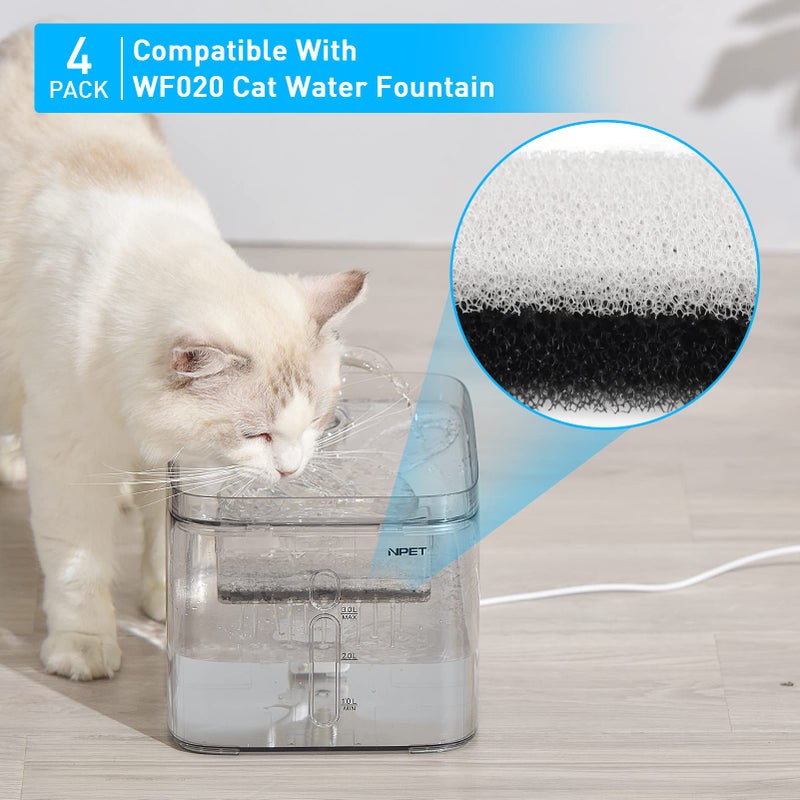 NPET Cat Dog Water Fountain Replacement Filters for WF020TP/WF020BL/WF020WH Fountains - Image 5