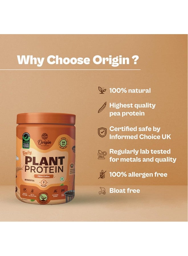 Origin Nutrition 100% Natural Plant Protein Powder,Easy to Digest Filter Coffee Flavour with 25g Plant Based Protein,Gluten Free,Dairy Free,No Added Sugar,Soy Free,Non -GMO, Jain,7 Servings,284g - Image 4