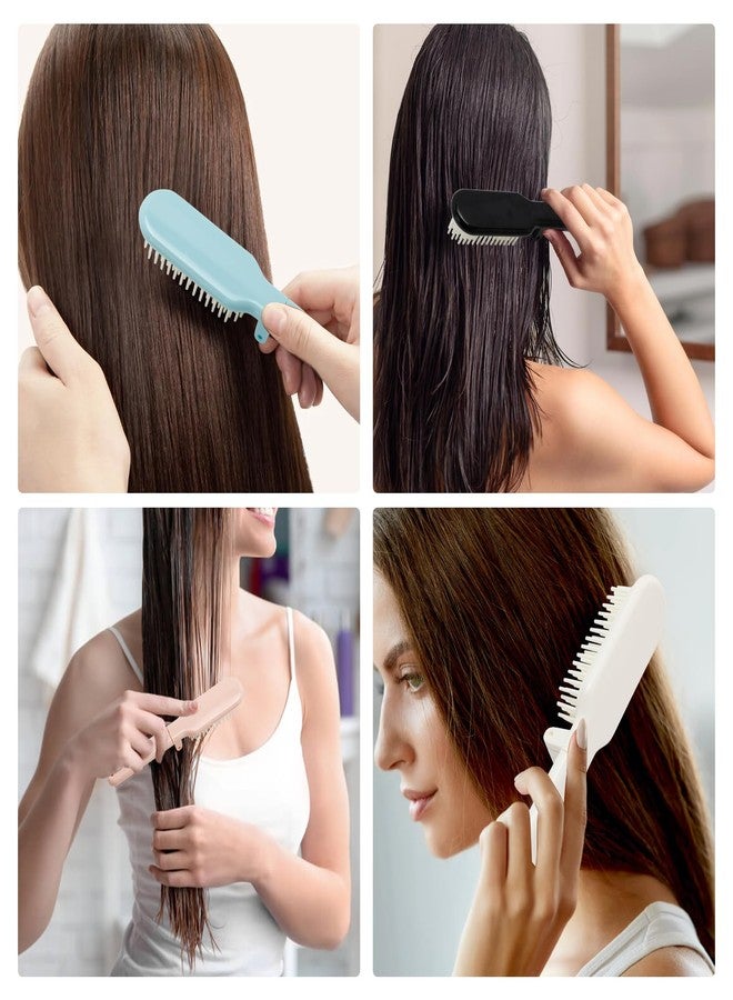 Dephnes 4 Pieces Folding Hair Brush Travel Foldable Hair Brush Portable Hair Combs Pocket Size Mini Hair Brush for Women Men Family Travel School Gym Bag Purse - Image 4