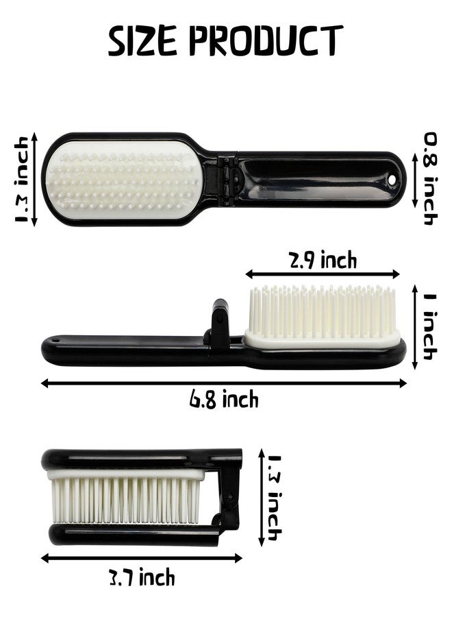 Dephnes 4 Pieces Folding Hair Brush Travel Foldable Hair Brush Portable Hair Combs Pocket Size Mini Hair Brush for Women Men Family Travel School Gym Bag Purse - Image 2
