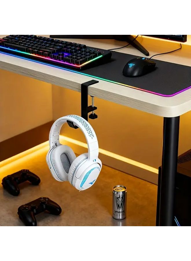 Black Adjustable Desktop Hook Headphone Stand with Arm for Bags and Wallets - Image 5