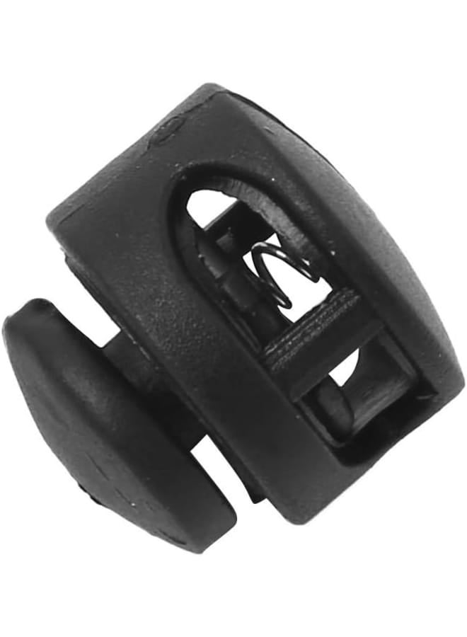 inhzoy 50 Spring Cord Locks Double Holes Cord Ends Sliding Fastener Toggle Stopper for Hoodies Drawstrings,Back Cords,Sportswear Black One Size - Image 3