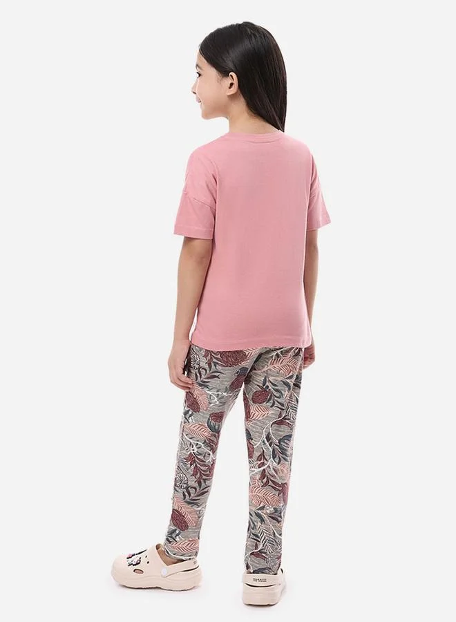 victor and jane Victor and Jane Graphic Print Short Sleeve Top and Leggings Set