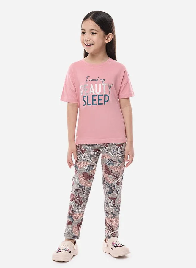 victor and jane Victor and Jane Graphic Print Short Sleeve Top and Leggings Set