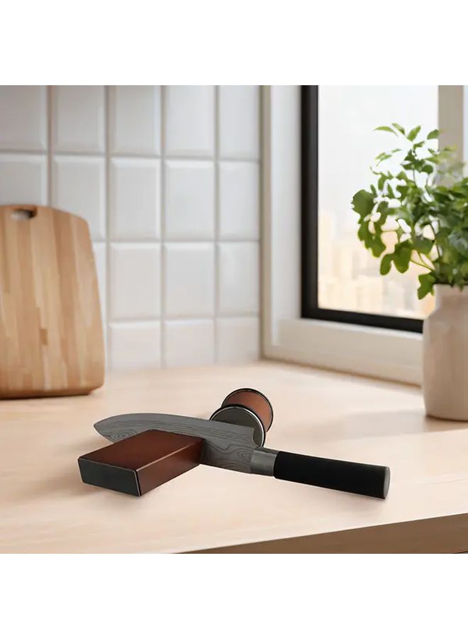 Rolling Knife Sharpener Tool Wooden Grain Chestnut Kitchen Knife Sharpening Stone Set Diamond and Ceramic Stone for Steel Any Hardness Dual Grinding Angles 15 Degree 20 Degree - Image 1