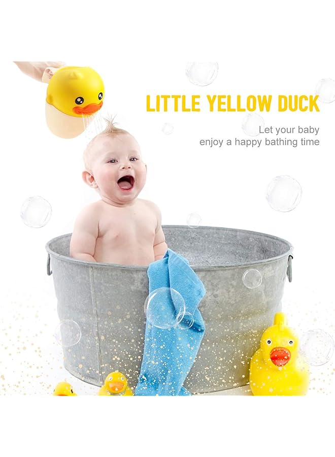 ELECDON Baby Bath Cup Kid Bath Rinse Cup Cartoon Duck Shampoo Rinse Cup Newborn Bath Shower Washing Head Water Scoop Bathroom Accessories For Baby Tub (Yellow) - Image 2